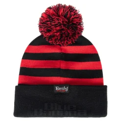 Emily The Strange Striped Bobble Hat (Black/Red)