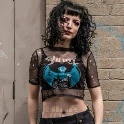 Ghost Opus Mesh Crop T-Shirt (Black)