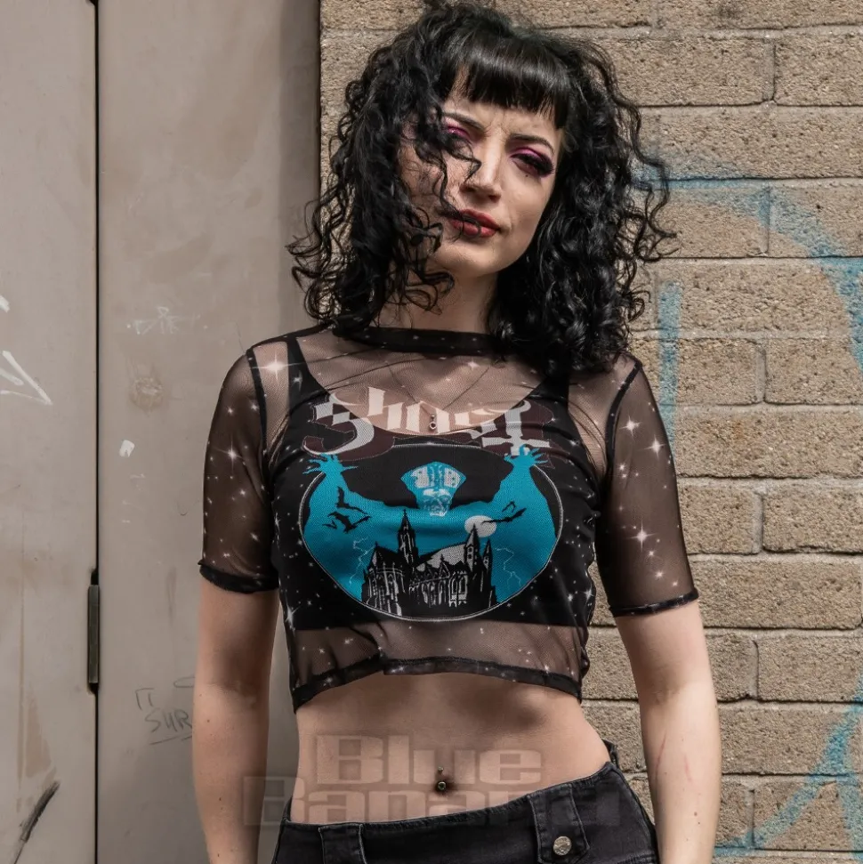 Ghost Opus Mesh Crop T-Shirt (Black)