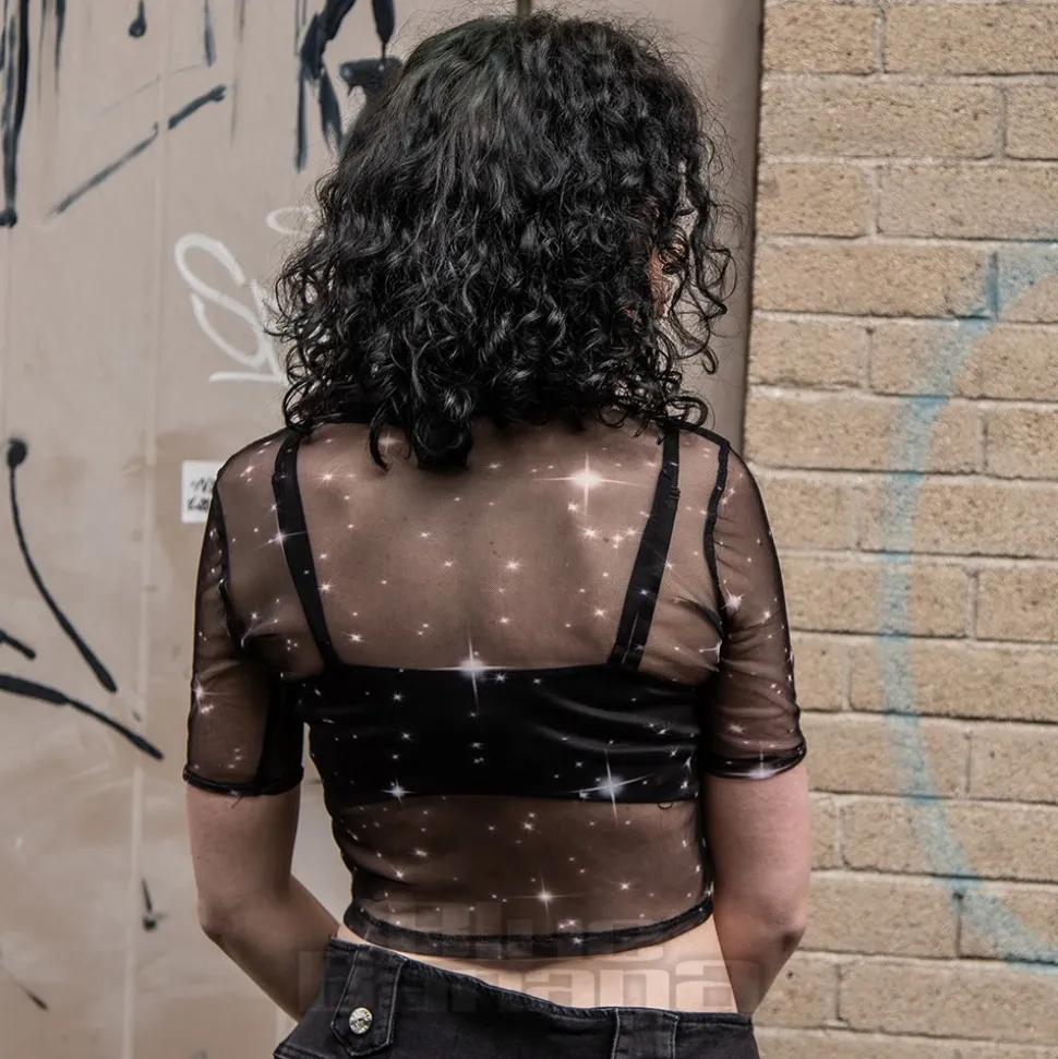 Ghost Opus Mesh Crop T-Shirt (Black)