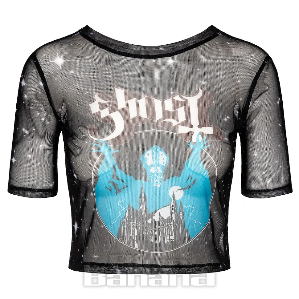 Ghost Opus Mesh Crop T-Shirt (Black)