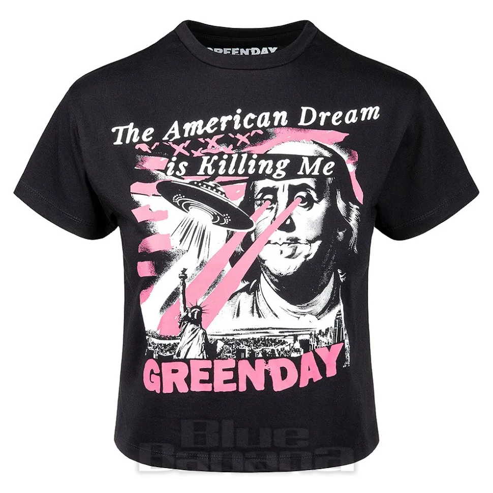 Green Day Official American Dream Crop T Shirt (Black)
