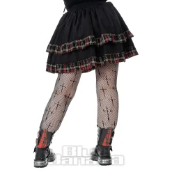 Heartless Graveyard Check Skirt (Black)