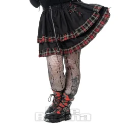 Heartless Graveyard Check Skirt (Black)