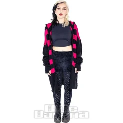 Heartless Willa Striped Cardigan (Black/Pink)