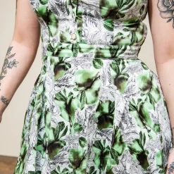Hearts & Roses Isabella Pear Dress (Green/White)