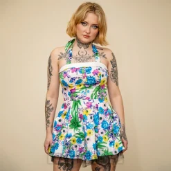 Hearts & Roses Summer Day Mini Dress (Multicolour)