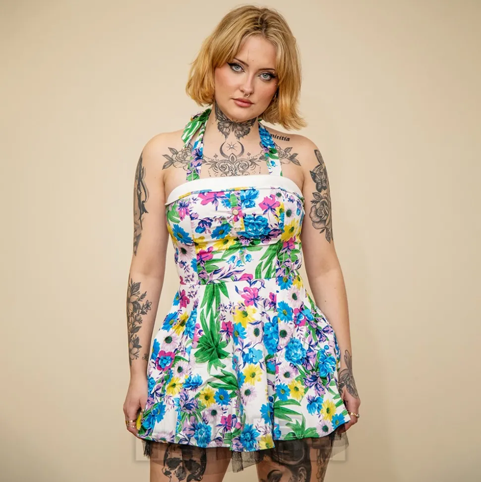 Hearts & Roses Summer Day Mini Dress (Multicolour)
