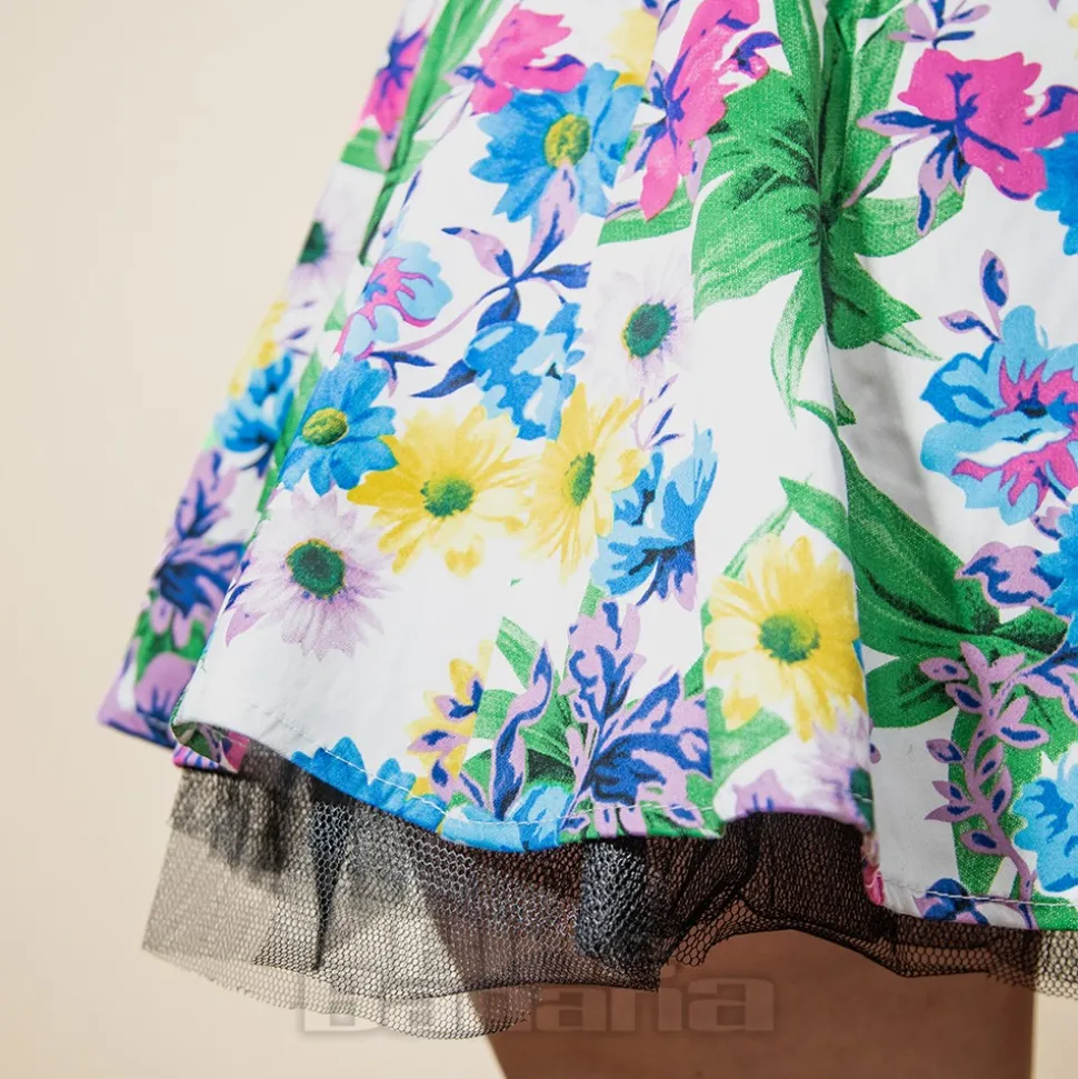 Hearts & Roses Summer Day Mini Dress (Multicolour)