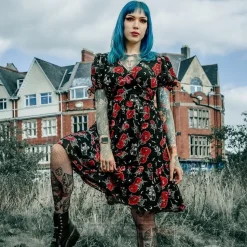 Hell Bunny Blooming Elle Dress (Black)