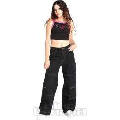 Hell Bunny Cameron Denim Jeans (Black)
