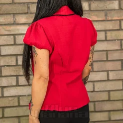 Hell Bunny Casey Blouse (Red)