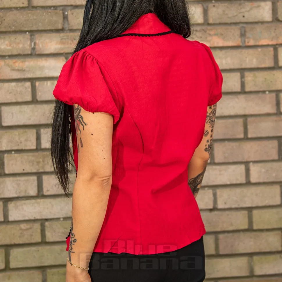 Hell Bunny Casey Blouse (Red)