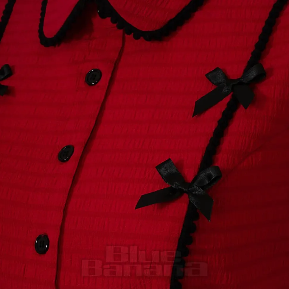 Hell Bunny Casey Blouse (Red)