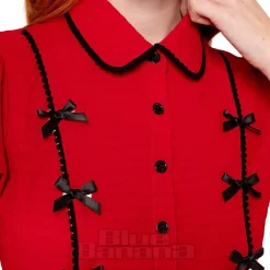 Hell Bunny Casey Blouse (Red)