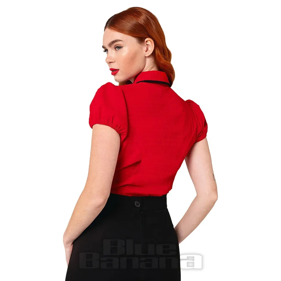 Hell Bunny Casey Blouse (Red)