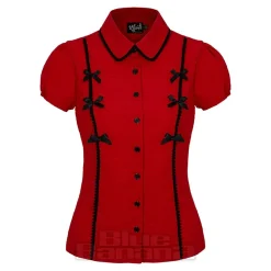 Hell Bunny Casey Blouse (Red)
