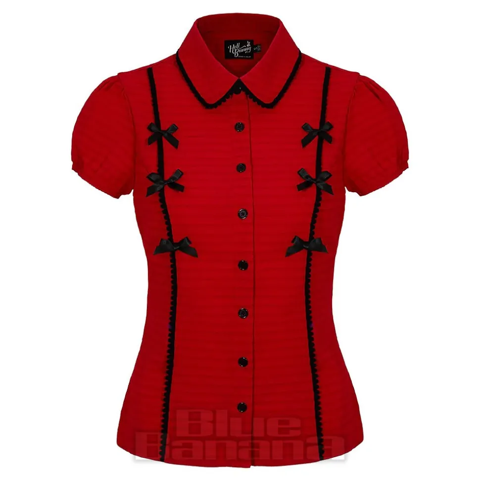 Hell Bunny Casey Blouse (Red)