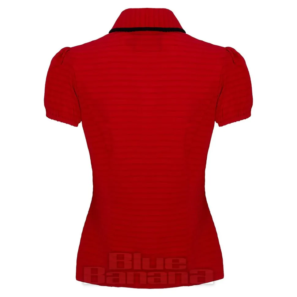 Hell Bunny Casey Blouse (Red)