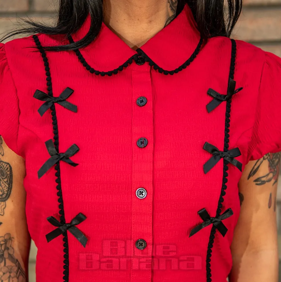 Hell Bunny Casey Blouse (Red)