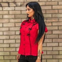 Hell Bunny Casey Blouse (Red)