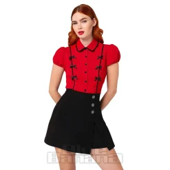 Hell Bunny Casey Blouse (Red)