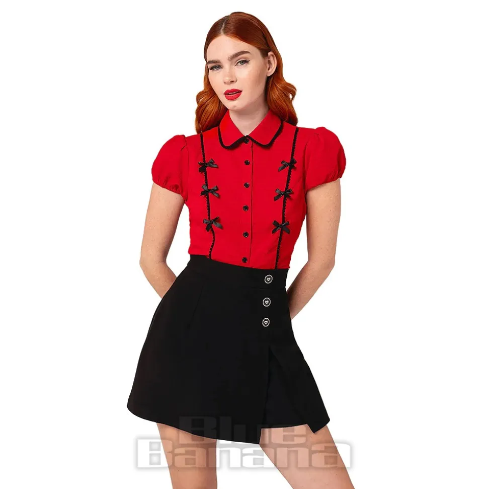 Hell Bunny Casey Blouse (Red)