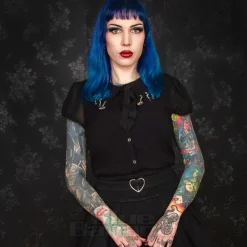 Hell Bunny Charming Blouse (Black)