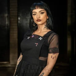 Hell Bunny Cupid Pinafore Dress (Black)