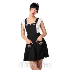 Hell Bunny Cupid Pinafore Dress (Black)