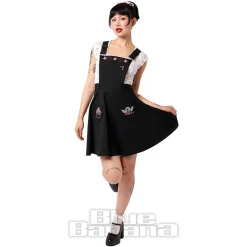 Hell Bunny Cupid Pinafore Dress (Black)