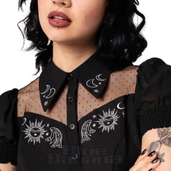 Hell Bunny Danica Blouse (Black)
