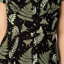 Hell Bunny Gaia Midi Dress (Black/Green)
