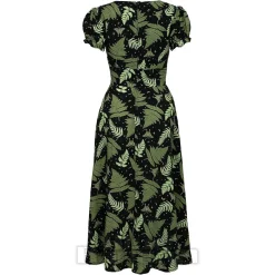 Hell Bunny Gaia Midi Dress (Black/Green)