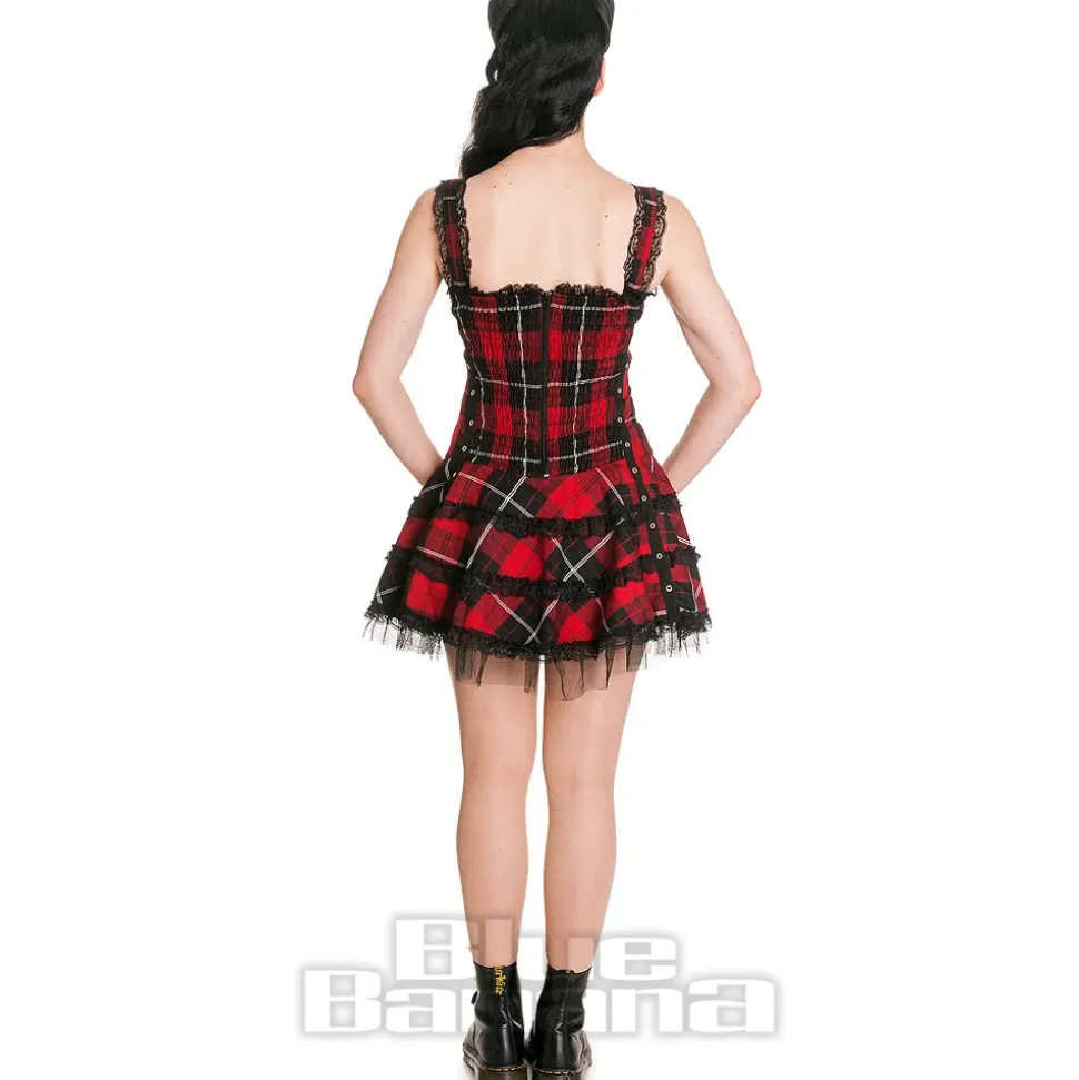 Hell Bunny Harley Tartan Dress (Red)