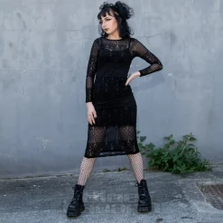 Hell Bunny Mea Culpa Midi Dress (Black)
