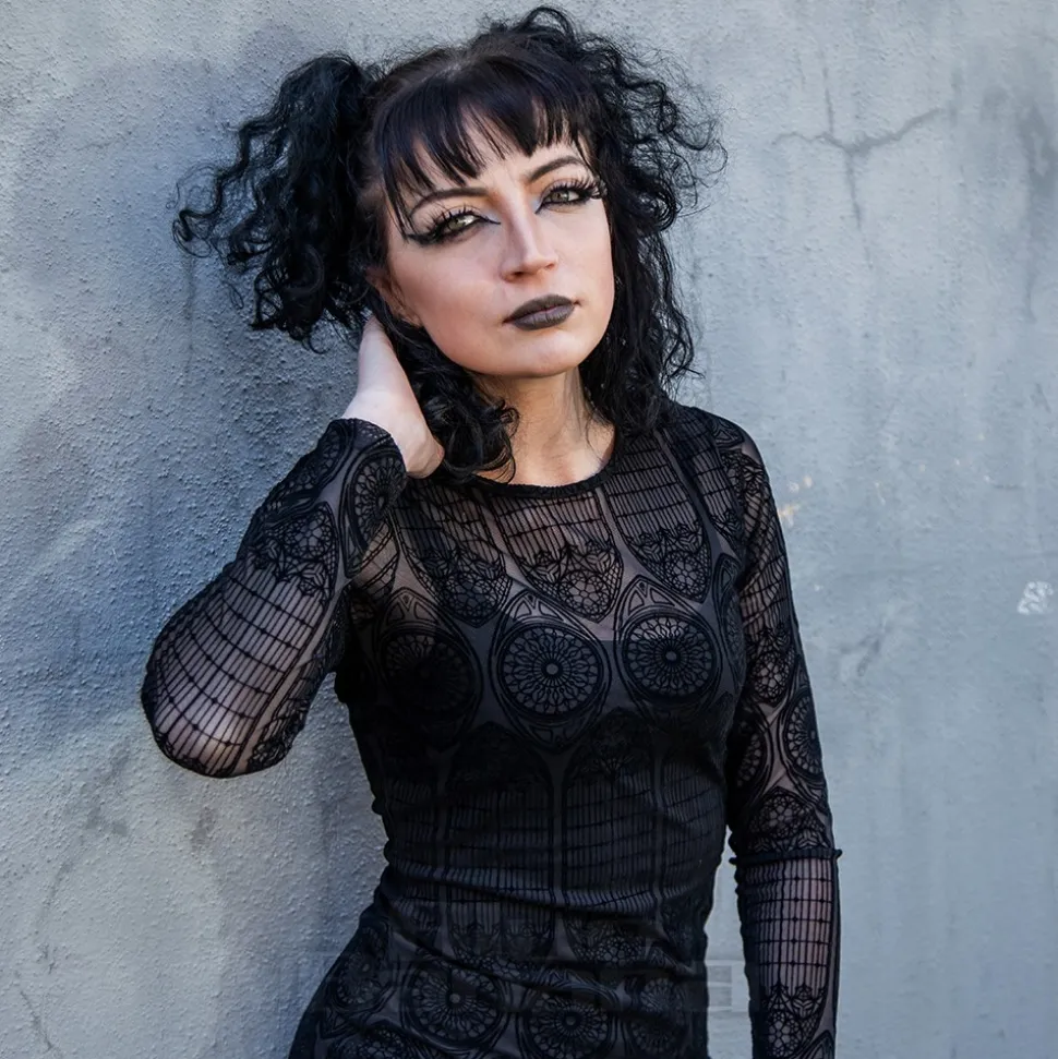 Hell Bunny Mea Culpa Midi Dress (Black)