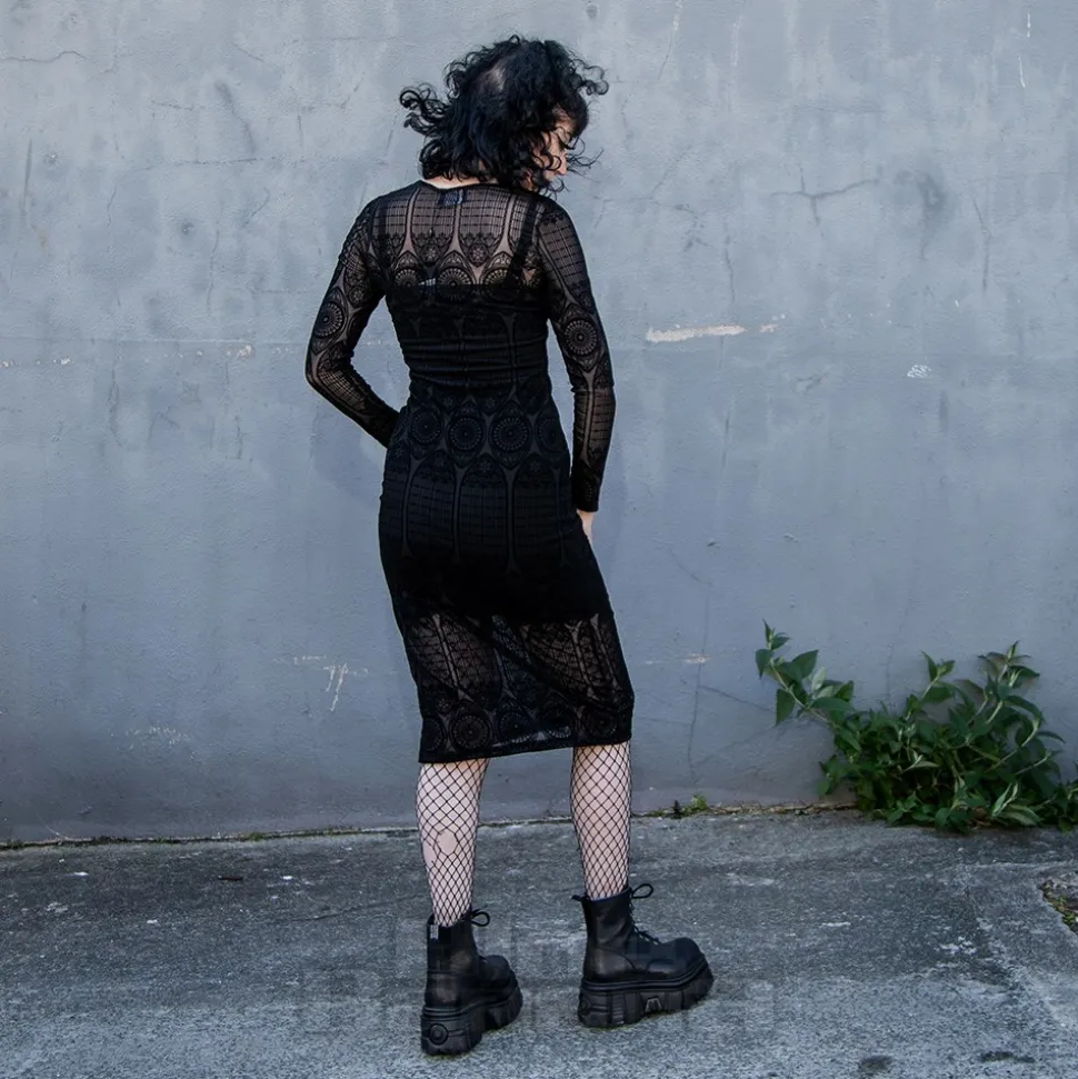 Hell Bunny Mea Culpa Midi Dress (Black)