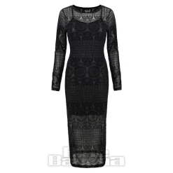 Hell Bunny Mea Culpa Midi Dress (Black)