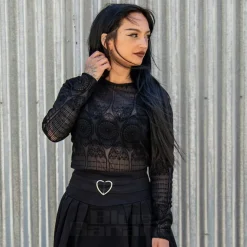 Hell Bunny Mea Culpa Top (Black)