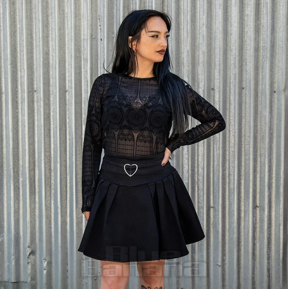 Hell Bunny Mea Culpa Top (Black)