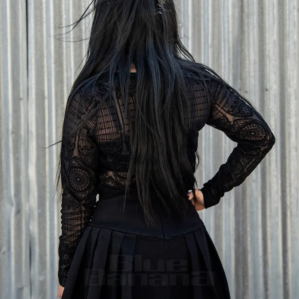 Hell Bunny Mea Culpa Top (Black)