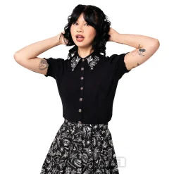 Hell Bunny Mischief Blouse (Black)