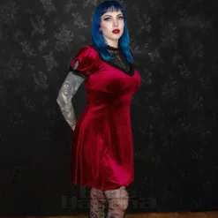 Hell Bunny Mourning Dress (Burgundy)