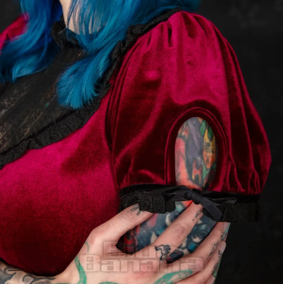 Hell Bunny Mourning Dress (Burgundy)