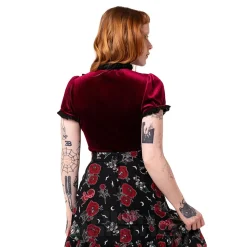 Hell Bunny Mourning Top (Burgundy)