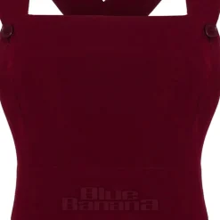 Hell Bunny Patti Pinafore Dress (Burgundy)
