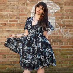 Hell Bunny Serpent Midi Dress (Multicolour)