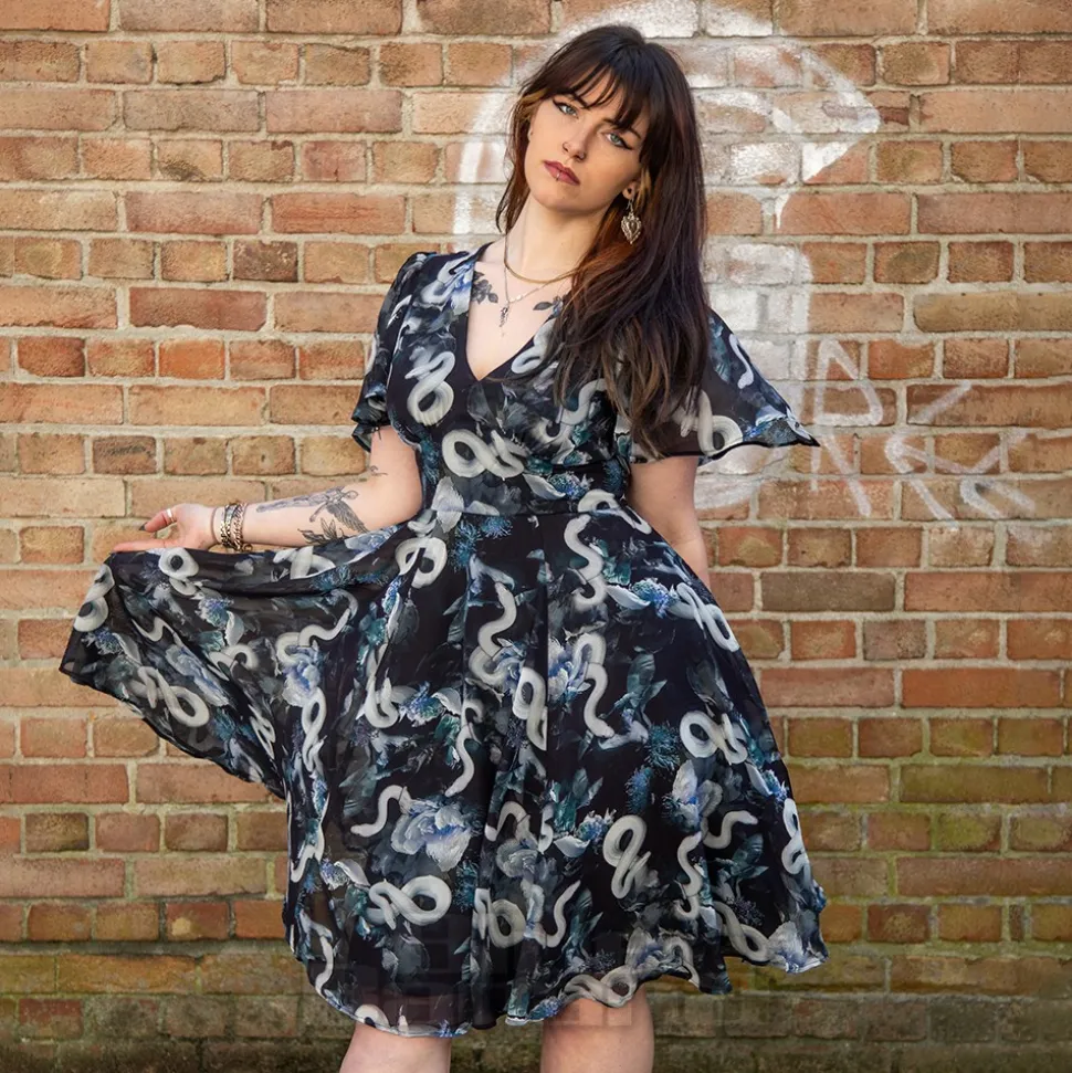 Hell Bunny Serpent Midi Dress (Multicolour)