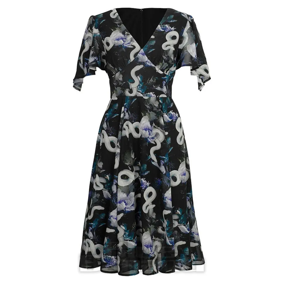 Hell Bunny Serpent Midi Dress (Multicolour)